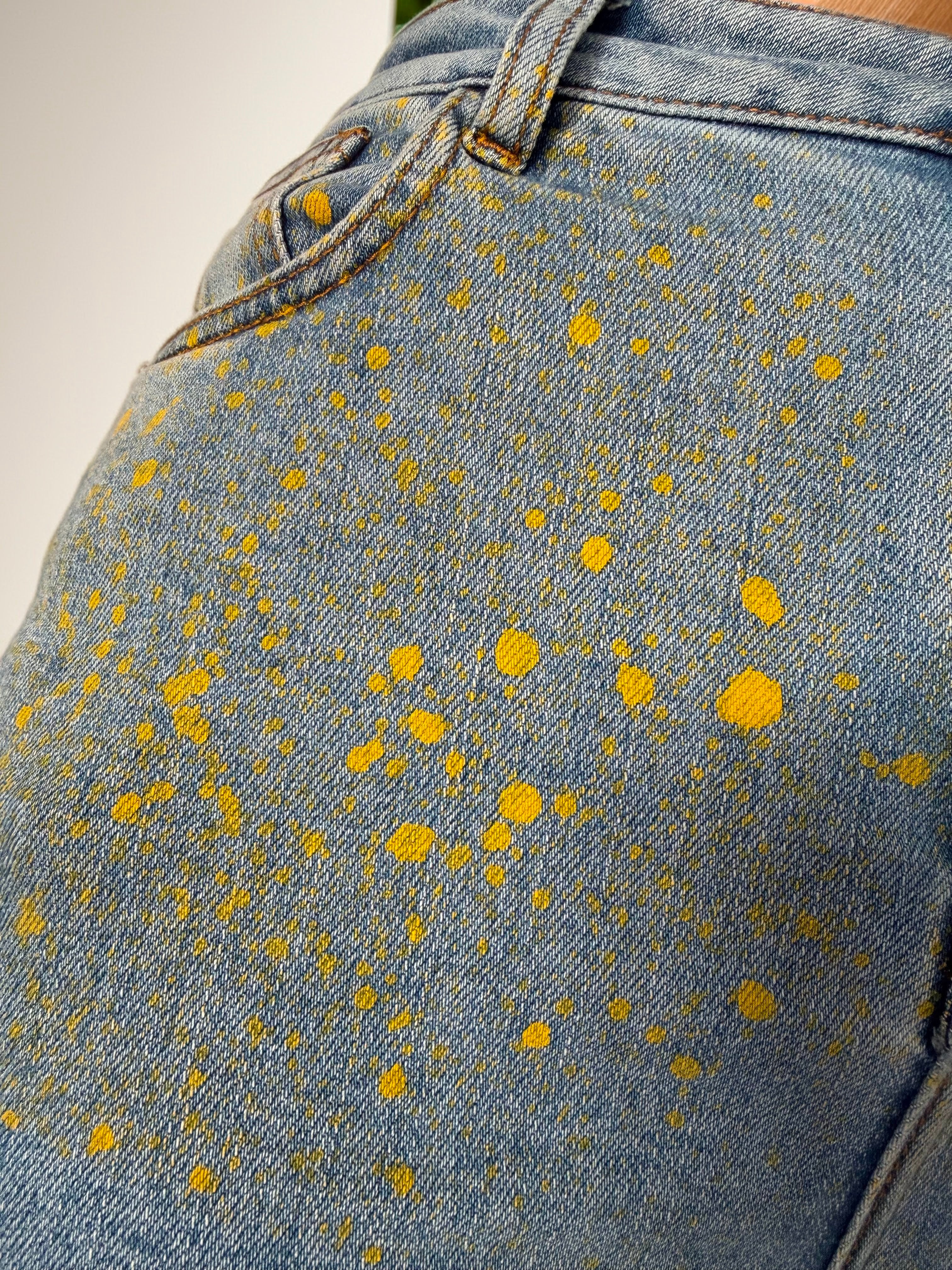 High Waisted Wide Leg Blue Pollination for Women