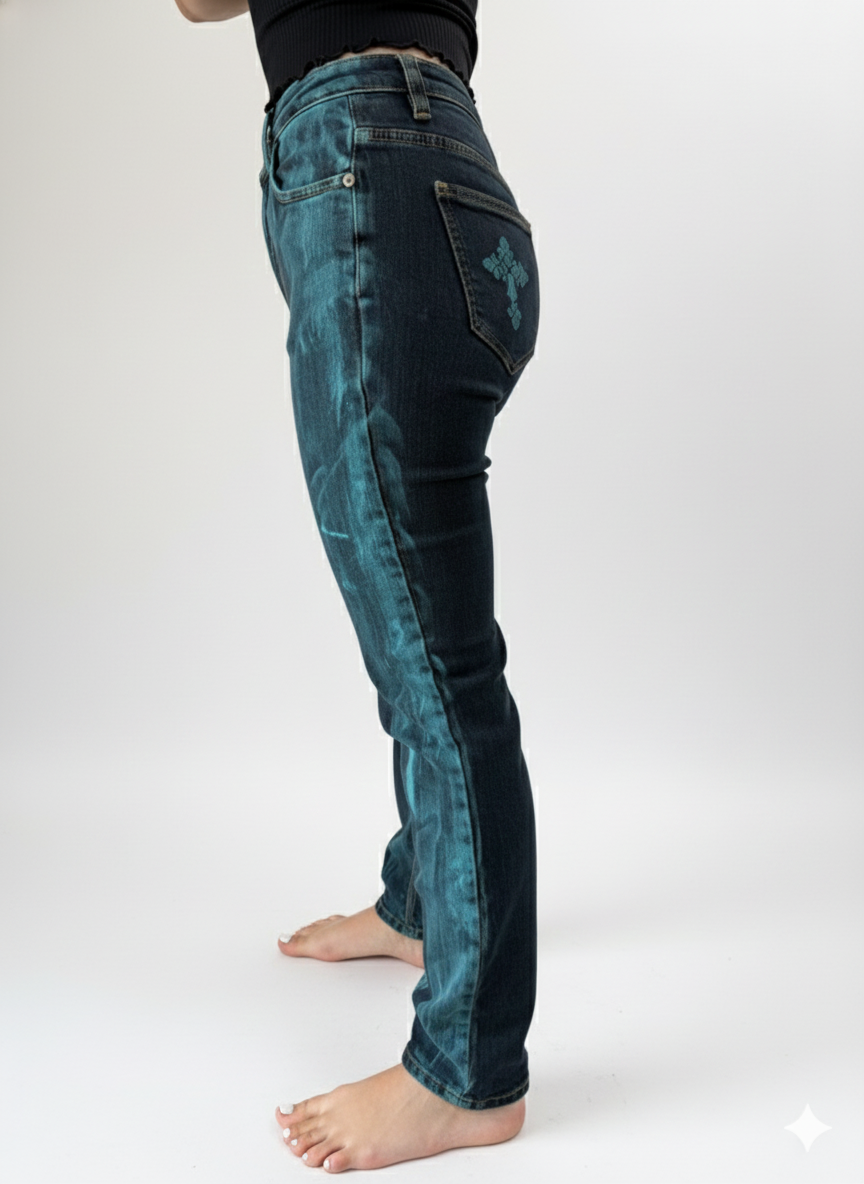 Mid Rise Slim / Straight Electric Blue for Women