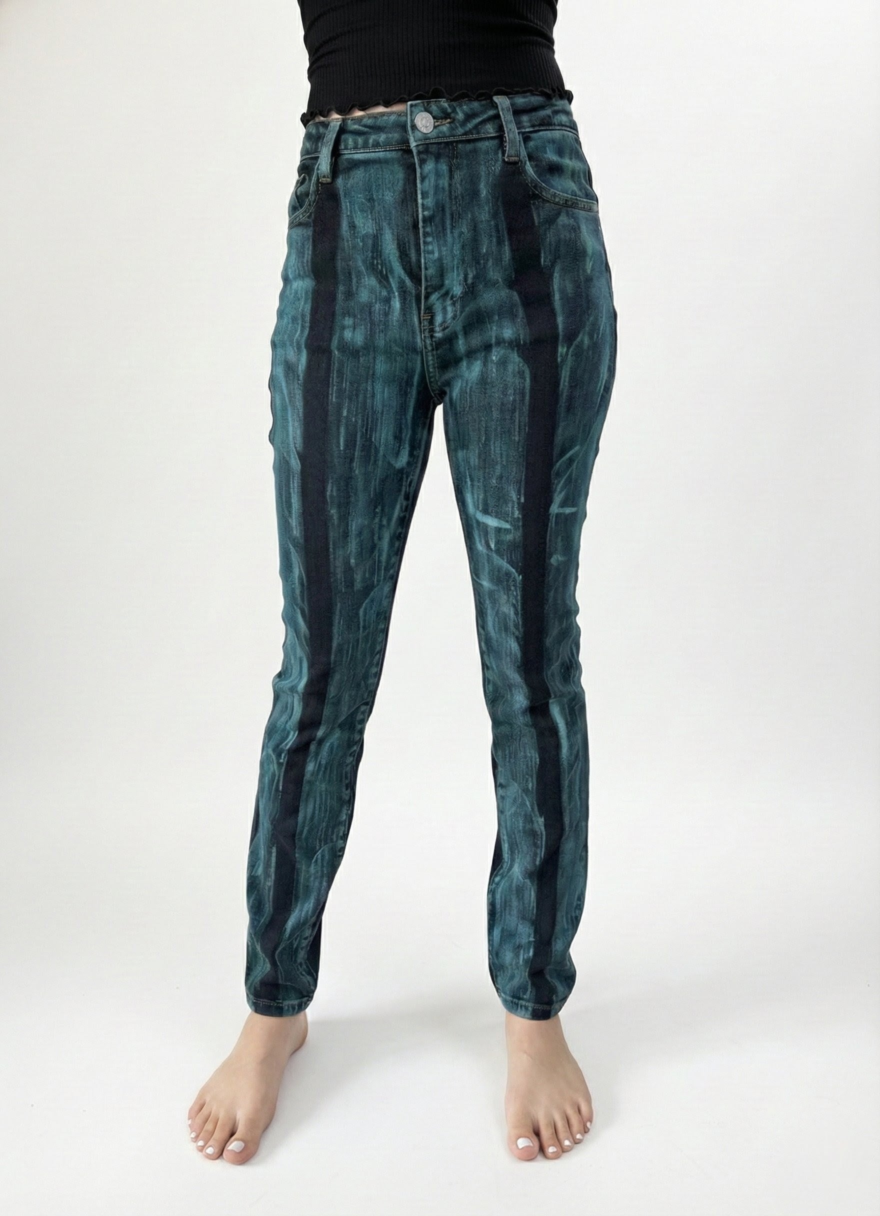 Mid Rise Slim / Straight Electric Blue for Women