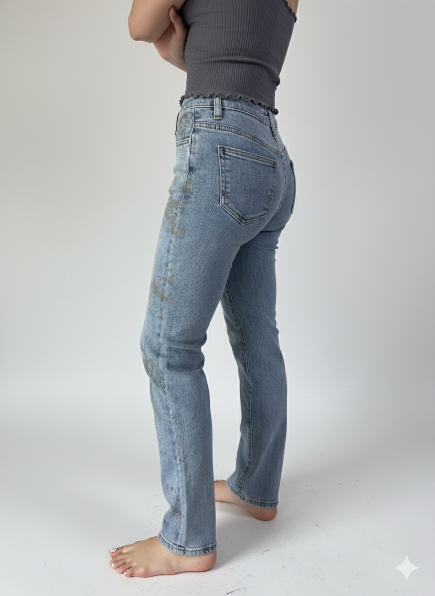 Mid Rise Slim / Straight Muddy Blue for Women