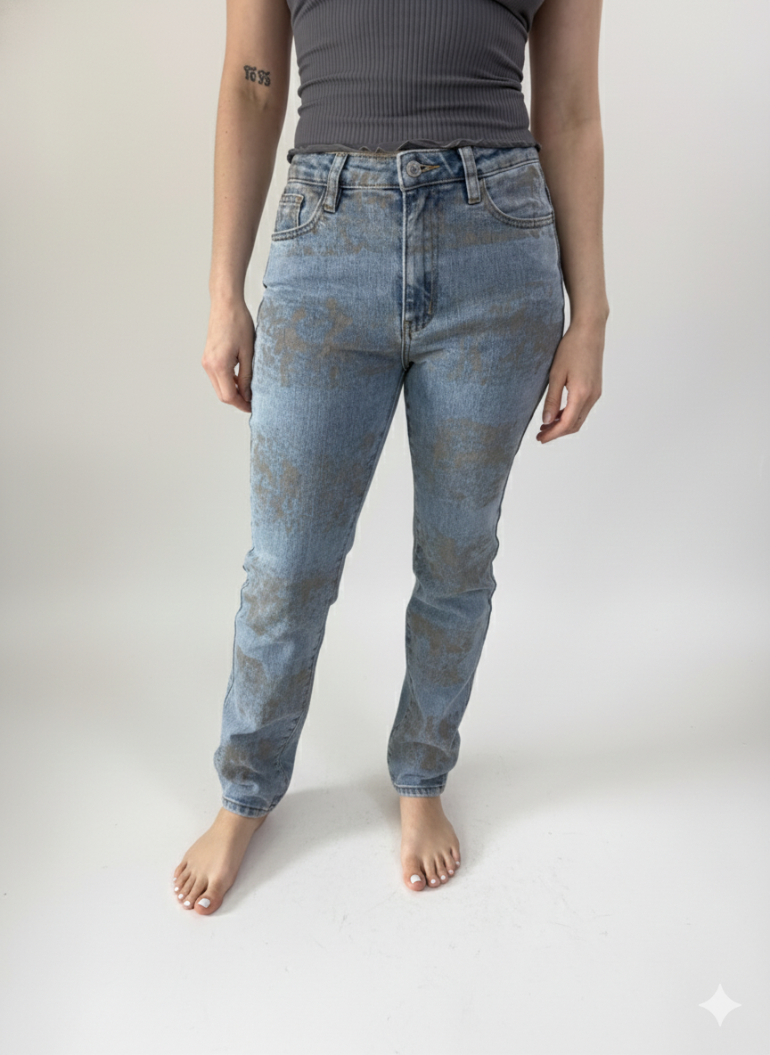 Mid Rise Slim / Straight Muddy Blue for Women
