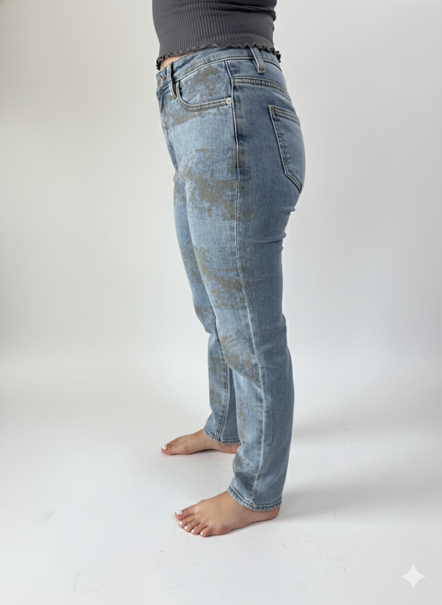 Mid Rise Slim / Straight Muddy Blue for Women