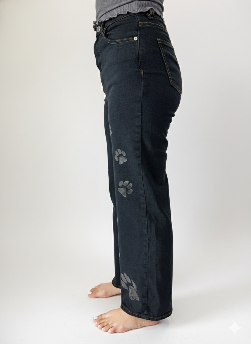 High Waisted Wide Leg Shadow Paws for Women