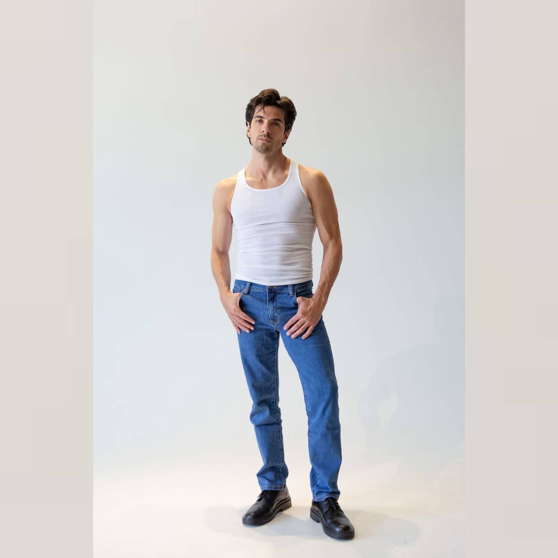 Mid-Rise Straight / Slim Jeans for Men