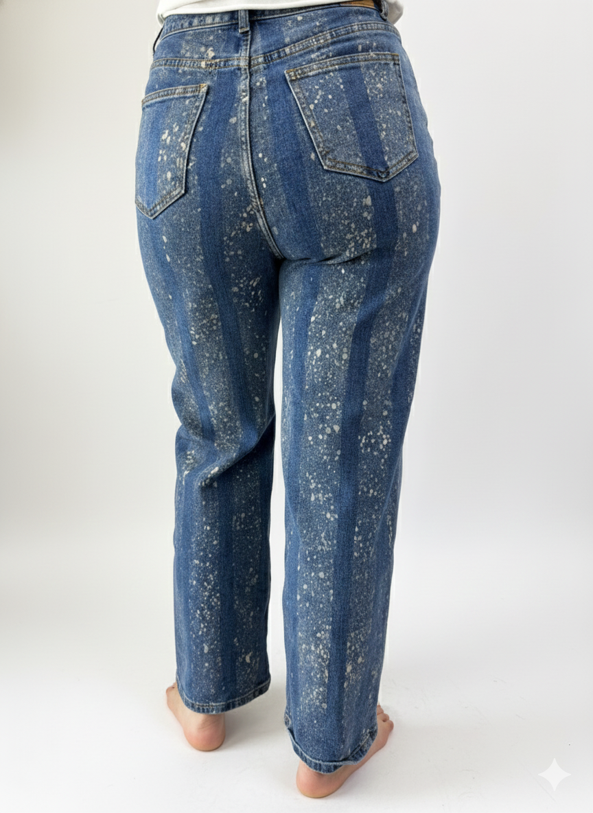 High Waisted Wide Leg White Rain for Women