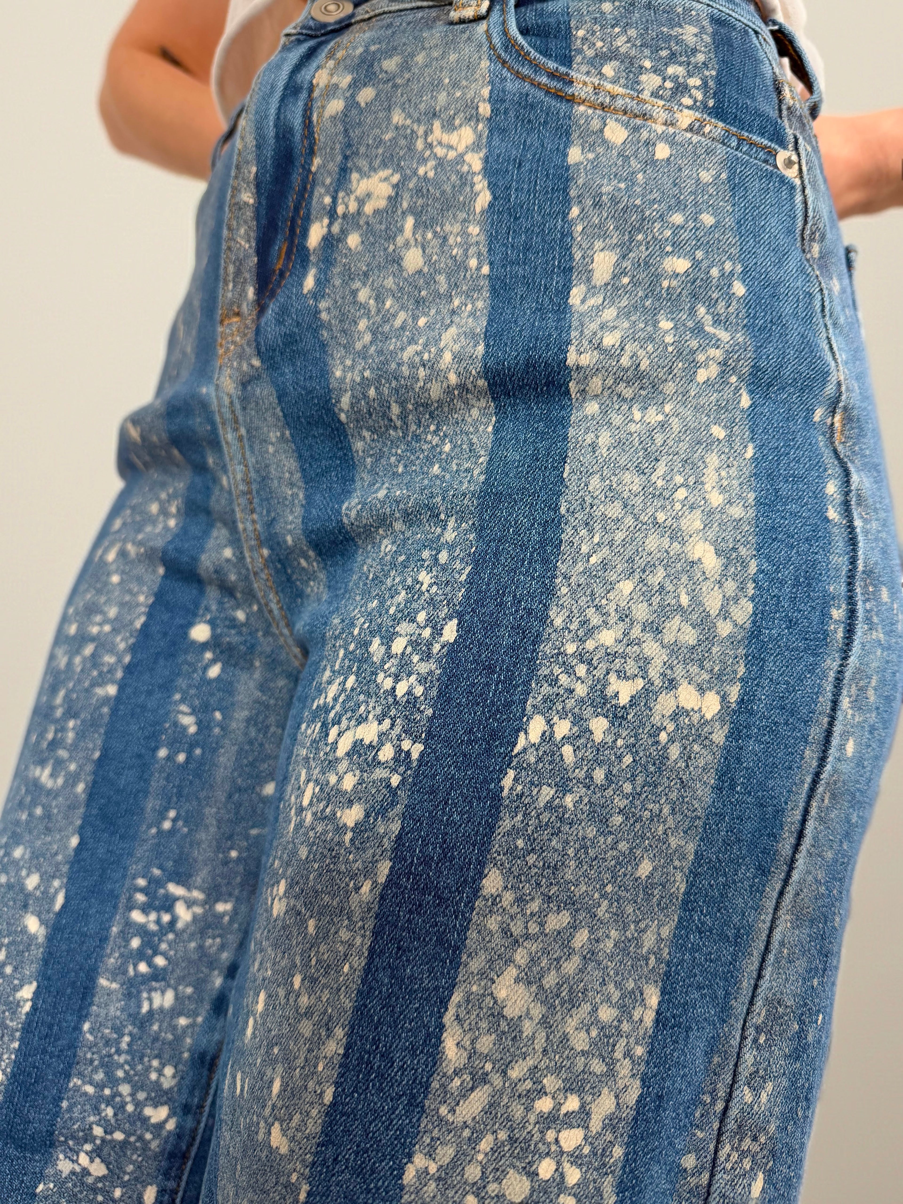 High Waisted Wide Leg White Rain for Women