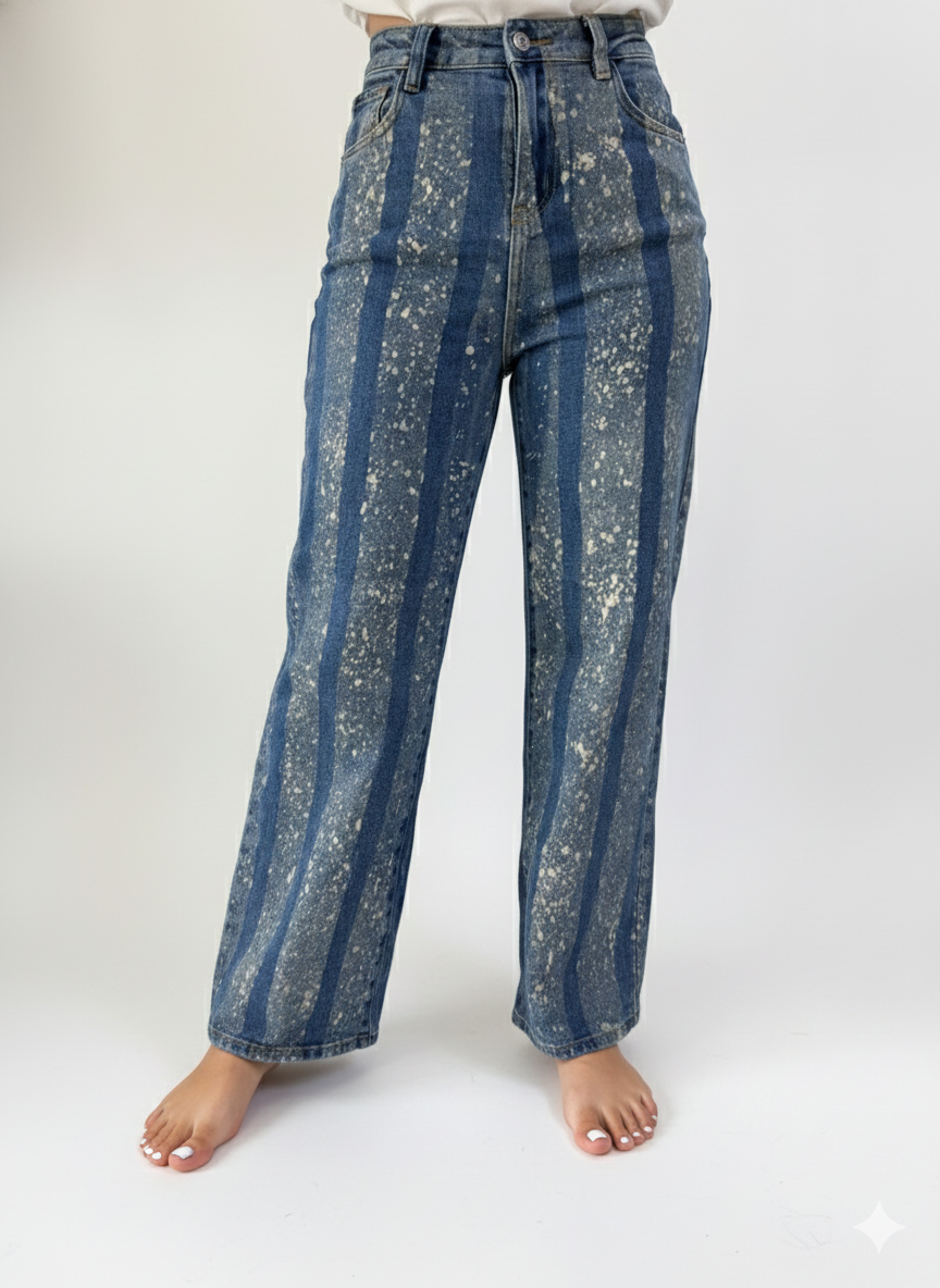 High Waisted Wide Leg White Rain for Women