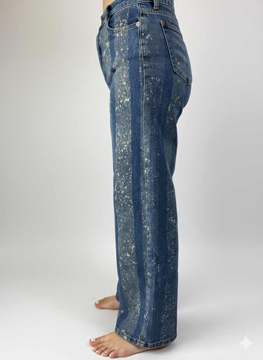 High Waisted Wide Leg White Rain for Women