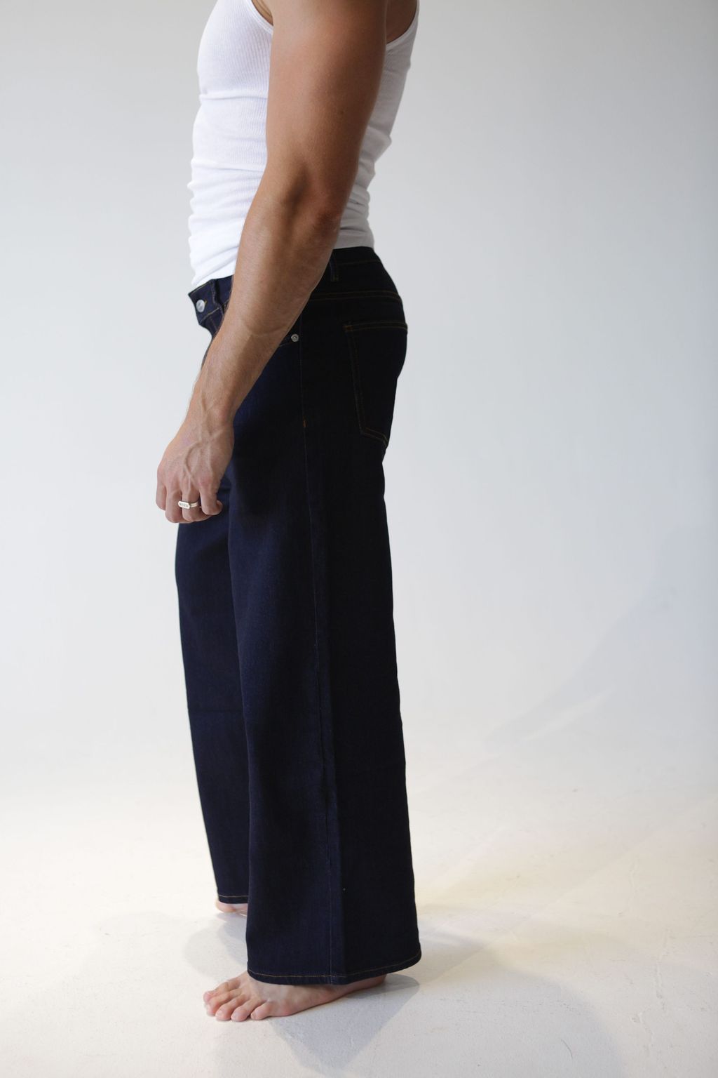 High Waisted Wide Leg Jeans for Men
