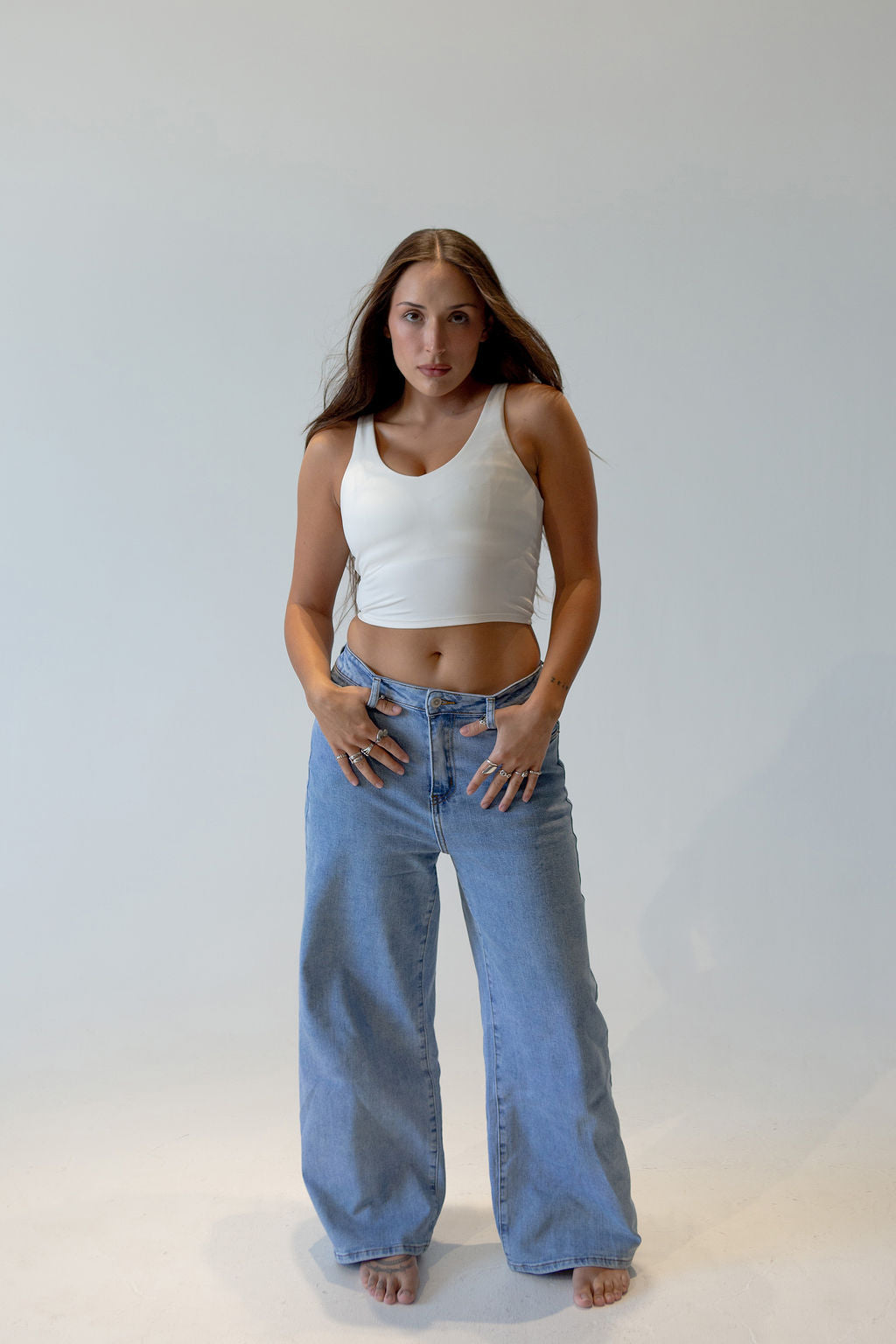 Women’s Wide Leg Stretch Jeans – Relaxed Fit, Premium Cotton Comfort, Effortless Style